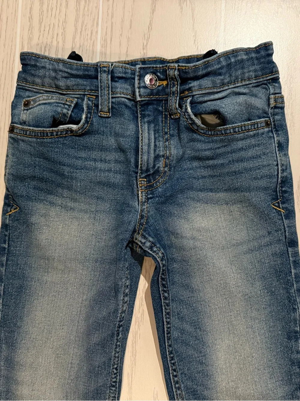 Cat &‎ Jack Boys Size 6 Jeans Blue Straight Fit Stretch Adjustable Waist EUC